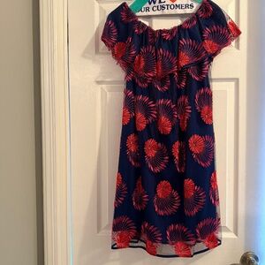 Trina Turk blue dress with color overlay -XL